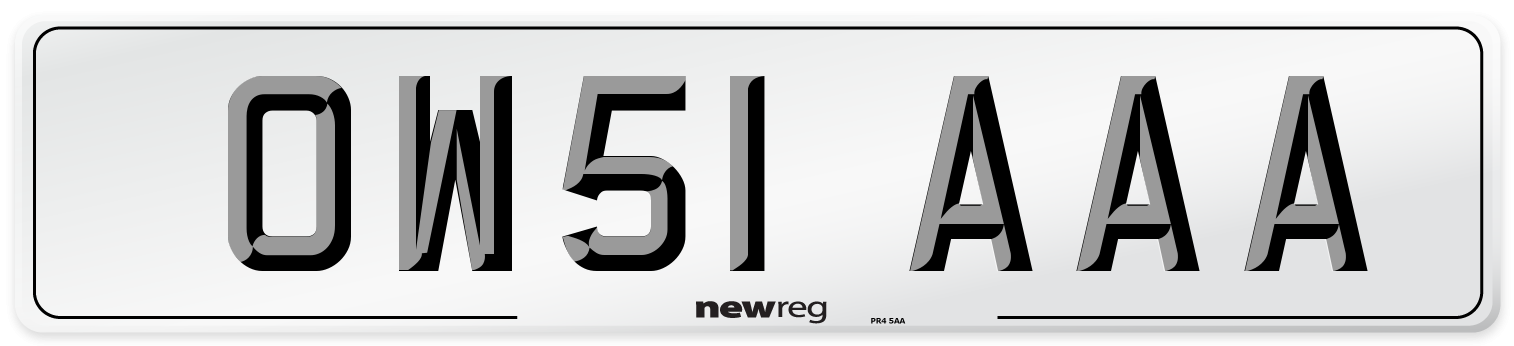 OW51 AAA Number Plate from New Reg
